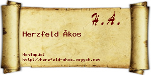Herzfeld Ákos névjegykártya